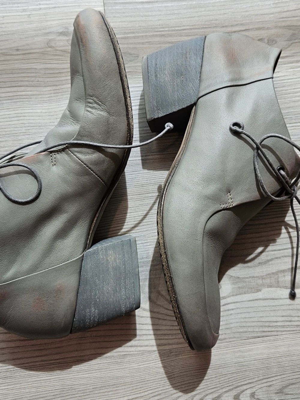 Grey Marséll heels with orange wash, 37.5 Made in Italy. Great condition.